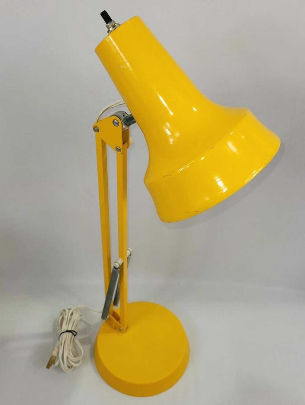 Luxor Vintage Lamp Yellow Metal Articulating Desk 22" Drafting Table Light